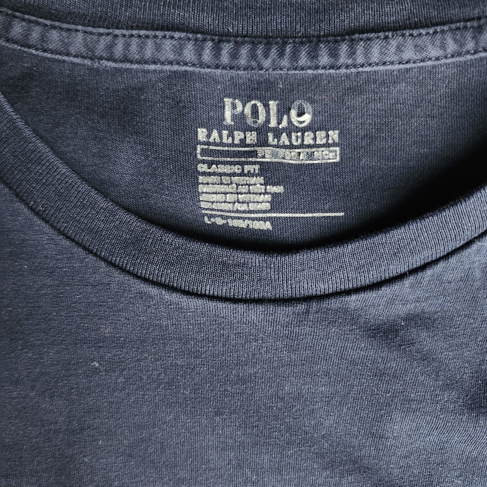 Polo Ralph Lauren Classic Fit Performance T Shirt Mens Large Navy Red Logo - Picture 5 of 7
